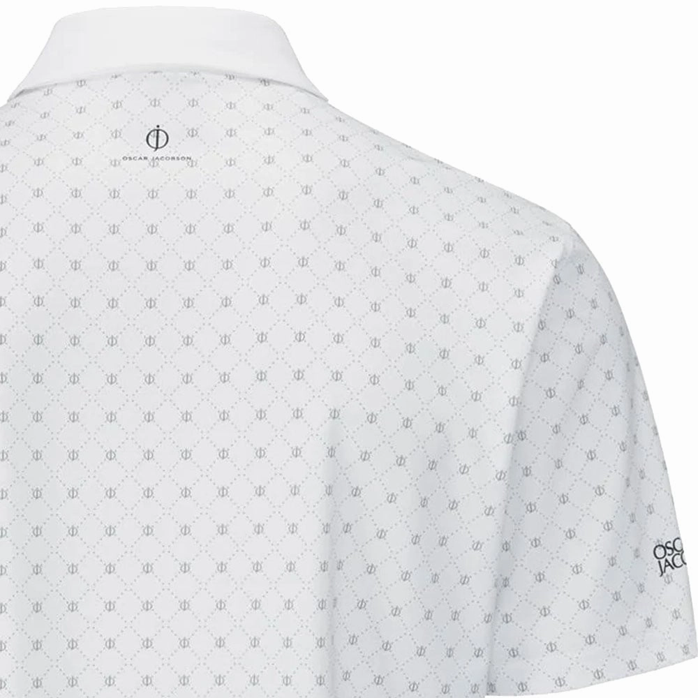 Oscar Jacobson Barton Polo Shirt - White/Pewter Travel Trend Easy Style Wear