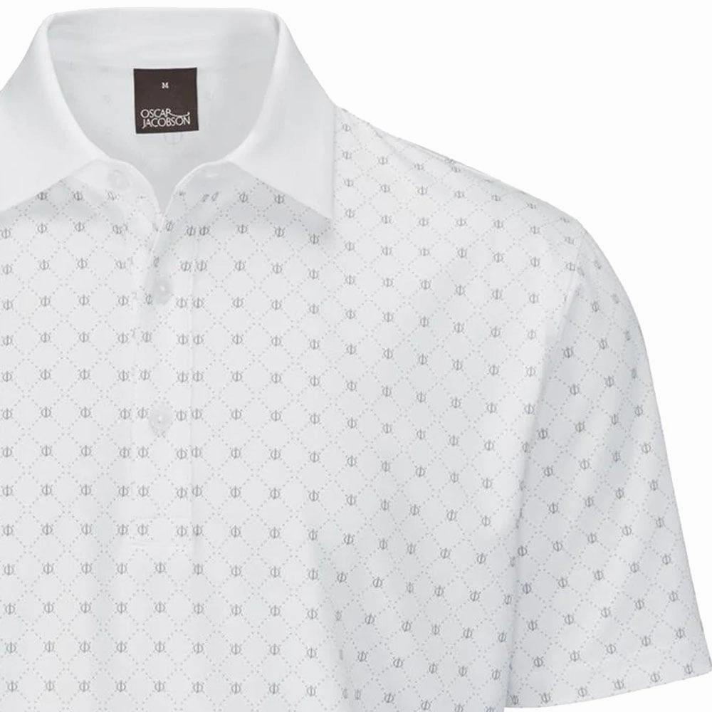 Cozy And Warm Cozy Wearable Oscar Jacobson Barton Polo Shirt - White/Pewter