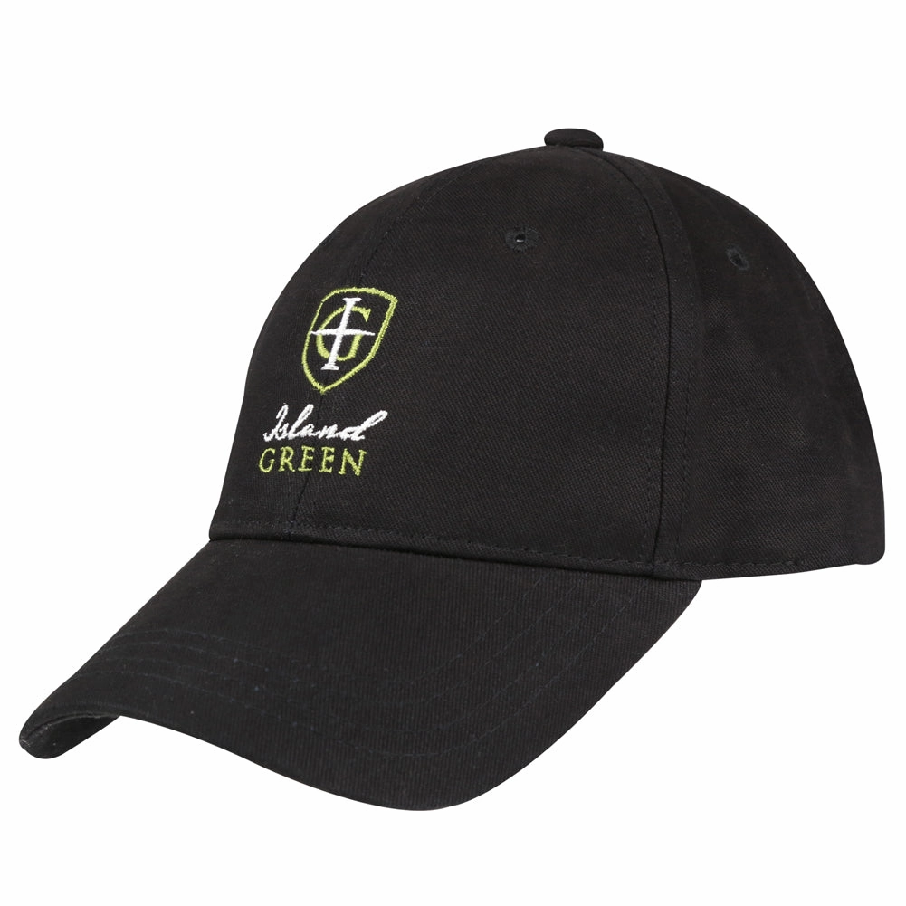 Fashion Piece Flat brim Island Green Performance Pro Golf Cap - Black - ONE SIZE