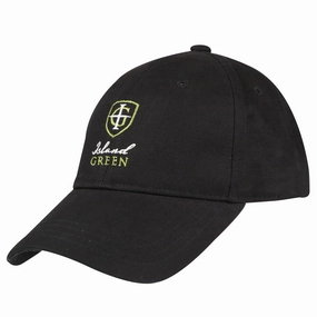 Fashion Piece Flat brim Island Green Performance Pro Golf Cap - Black - ONE SIZE