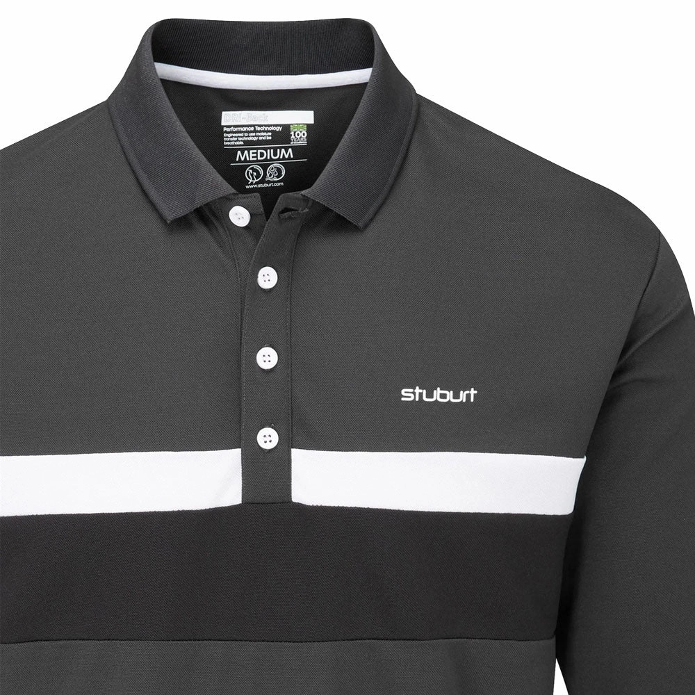 Stuburt Motion Long Sleeve Polo Shirt - Onyx Casual Layering SunProtectionFabric