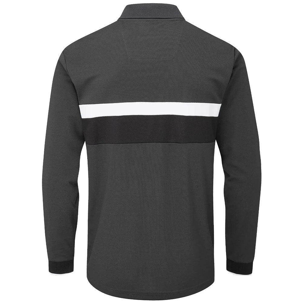 Sleek Design Cozy Feeling Stuburt Motion Long Sleeve Polo Shirt - Onyx