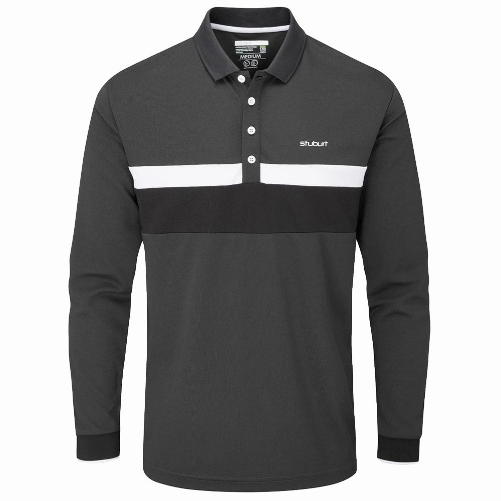 Date night Stuburt Motion Long Sleeve Polo Shirt - Onyx