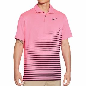 Nike Dry Vapor Stripe Graphic Polo Shirt - Hyper Pink Light and Breathable
