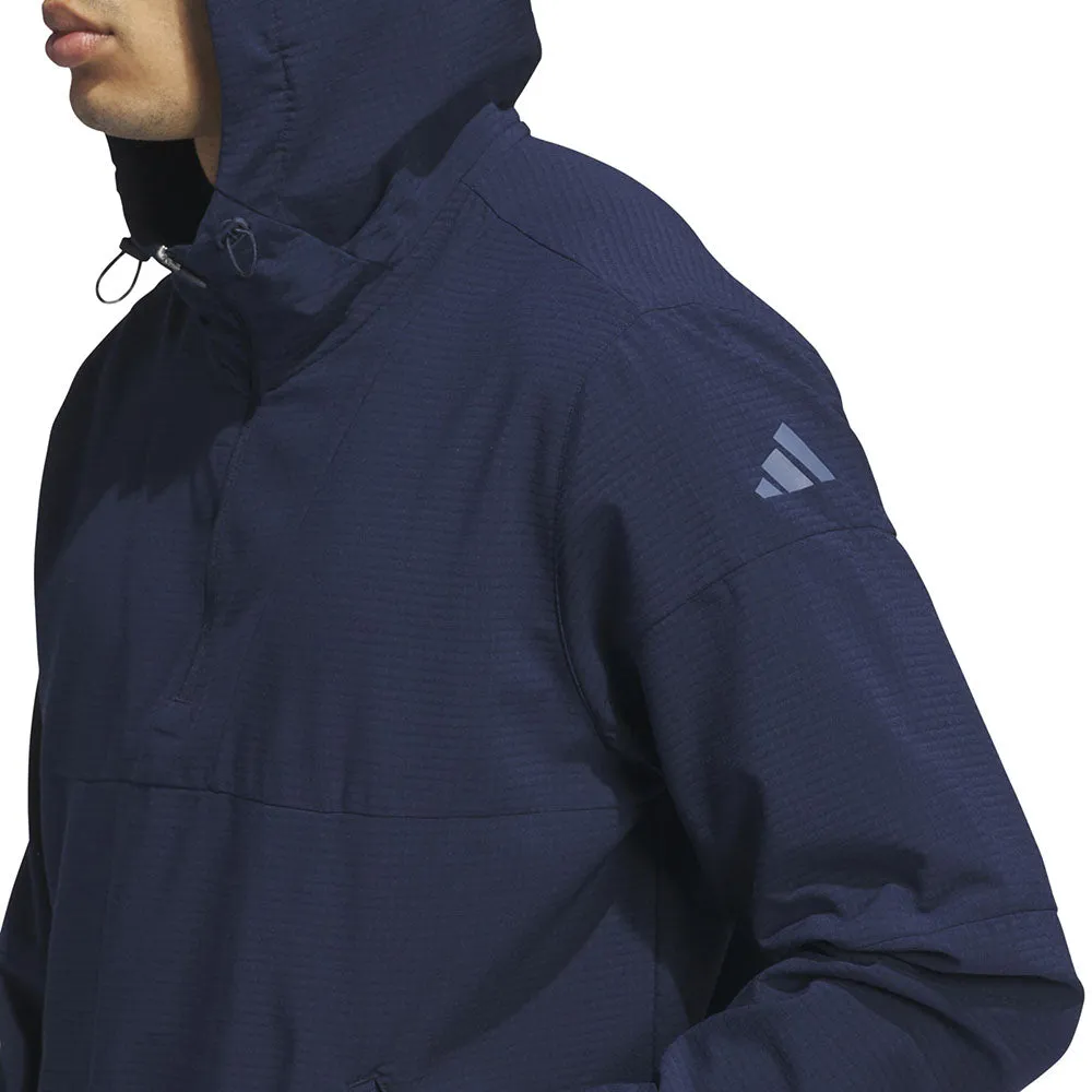 adidas Ultimate365 Club Anorak - Collegiate Navy Cozy Hood Detail Adjustable Detachable Hood