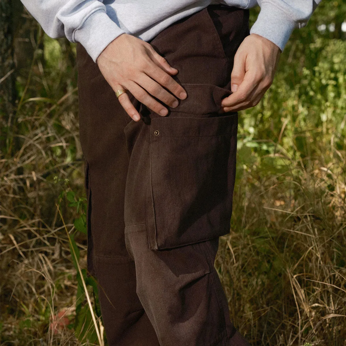 Quasi Cache Cargo Pants - Coffee StretchFabric Eco Friendly Dye Process