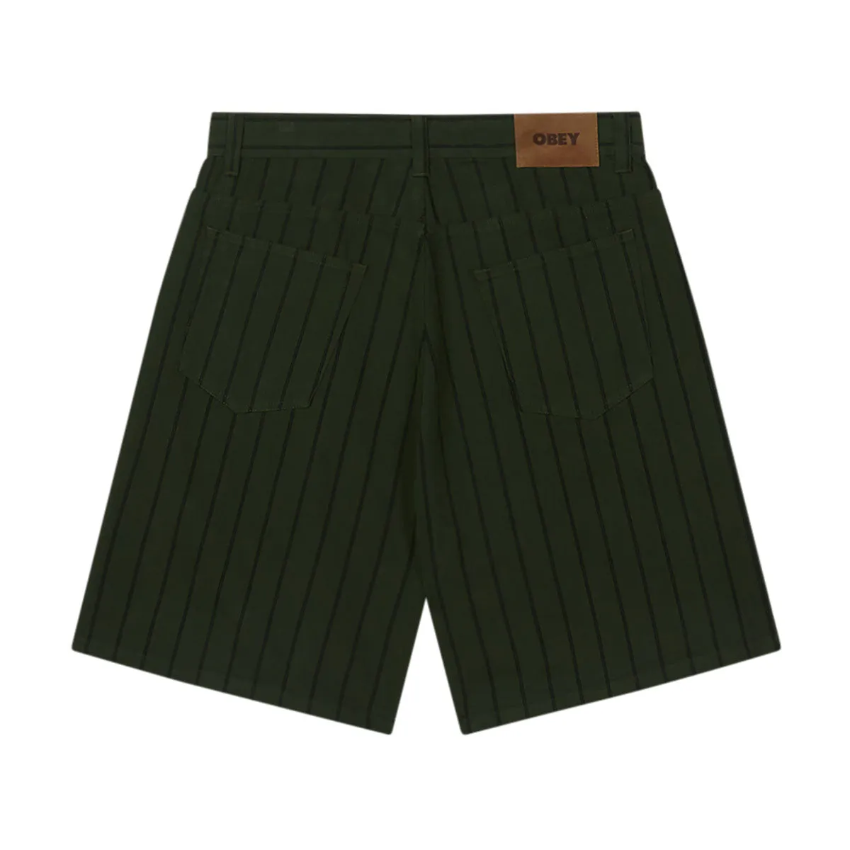 Chill Fit Effortless Design Obey Stripe Baggy Denim Shorts - Duffle Bag Multi