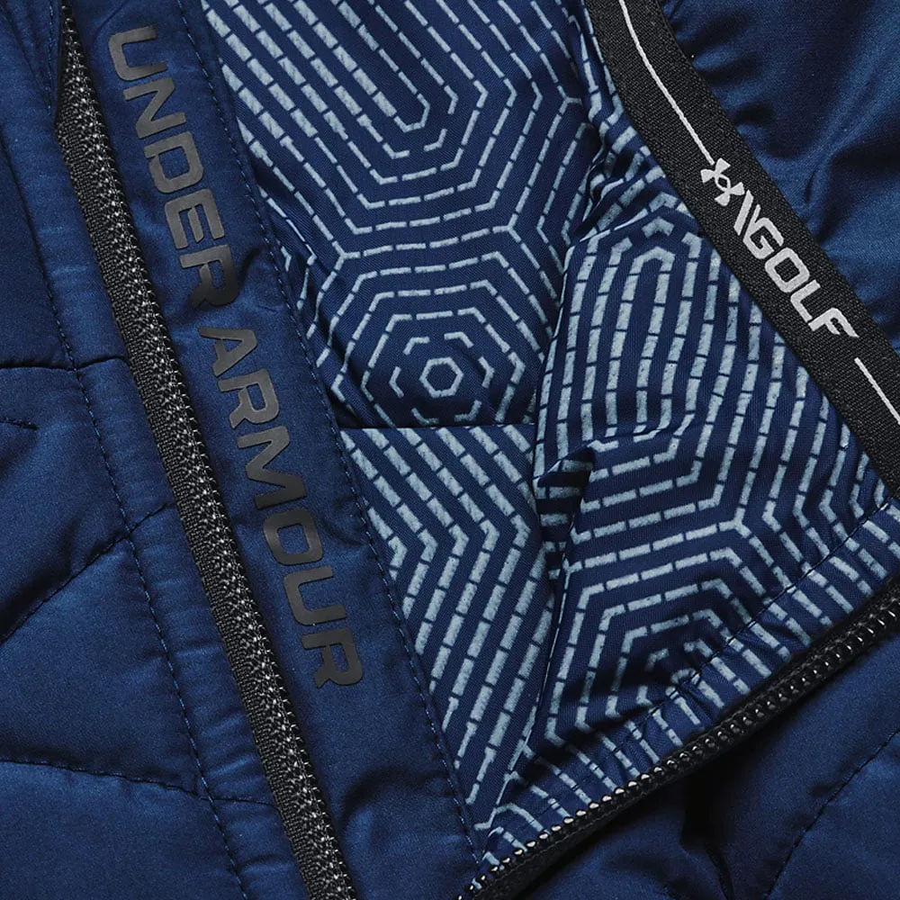Under Armour ColdGear Reactor Hybrid Jacket - Navy Casual Outdoor Look Quilted Interior