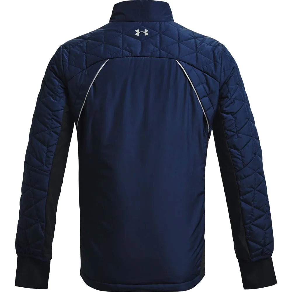Anti Pilling Technology Quilted Lining Under Armour ColdGear Reactor Hybrid Jacket - Navy
