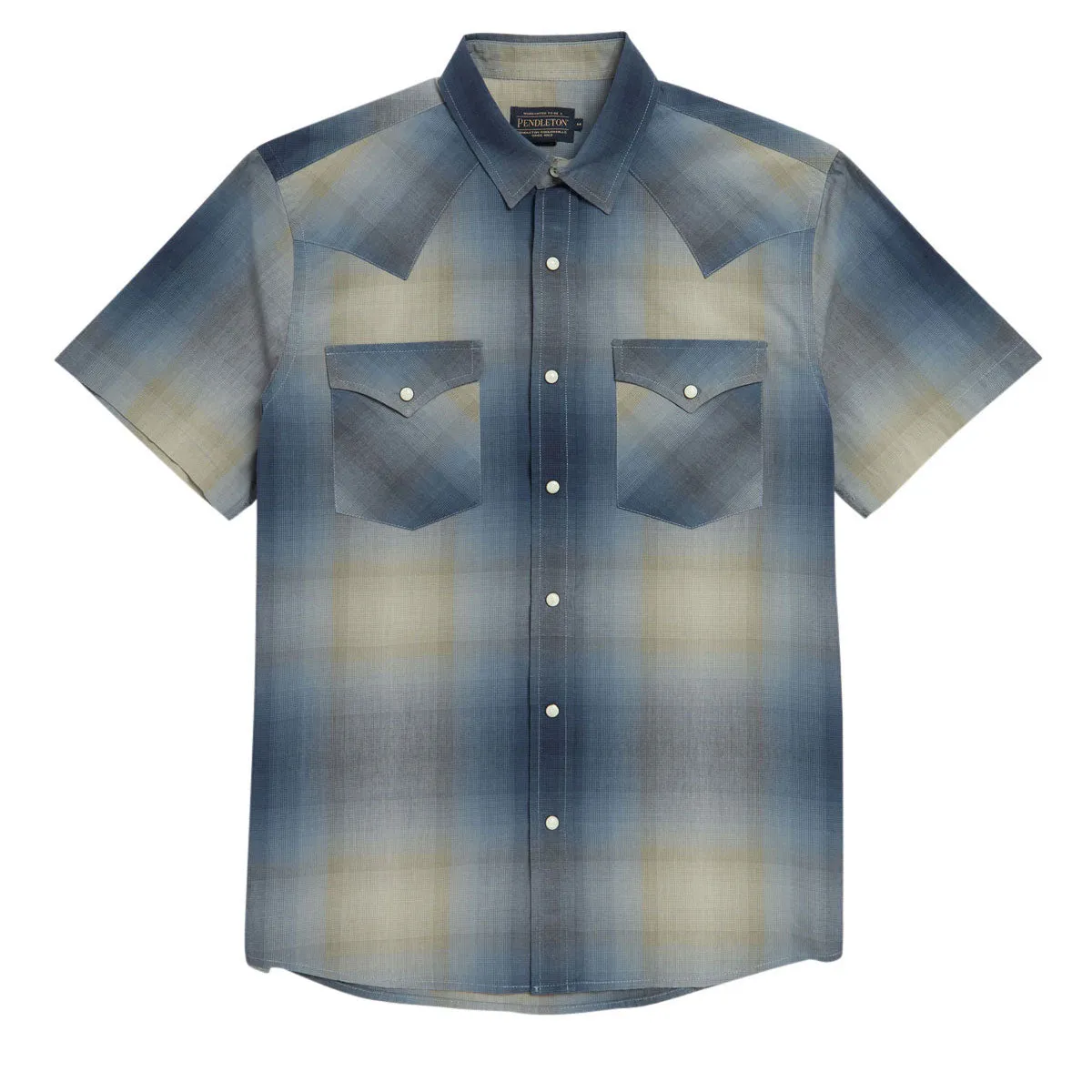 Fashion Forward Wrinkle-Free Pendleton Frontier Shirt - Navy/Grey Ombre