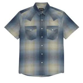 Fashion Forward Wrinkle-Free Pendleton Frontier Shirt - Navy/Grey Ombre