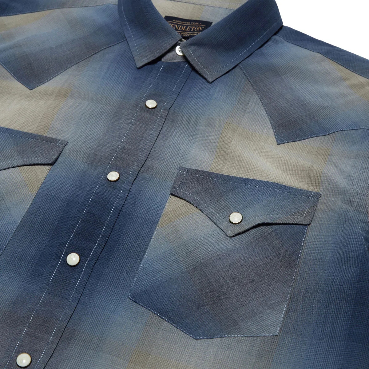 Anti Pilling Finish Trendy designs Pendleton Frontier Shirt - Navy/Grey Ombre