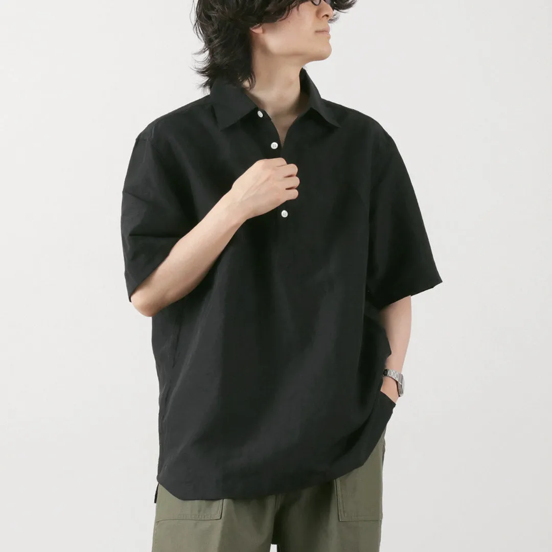 Solid Color ROCOCO / Cupro linen woven poloshirt