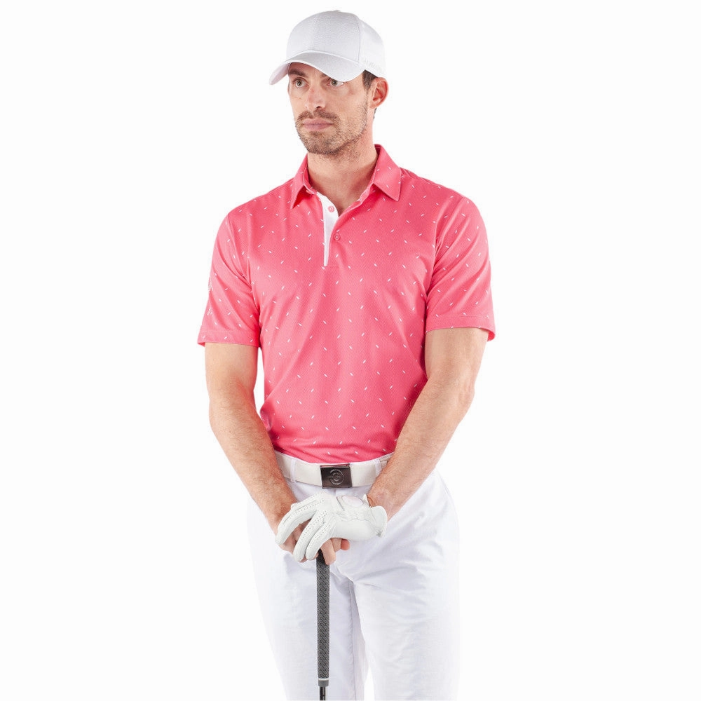 Comfortable and stylish Flexible Ribbed Neckline Galvin Green Miklos Polo Shirt - Camelia Rose