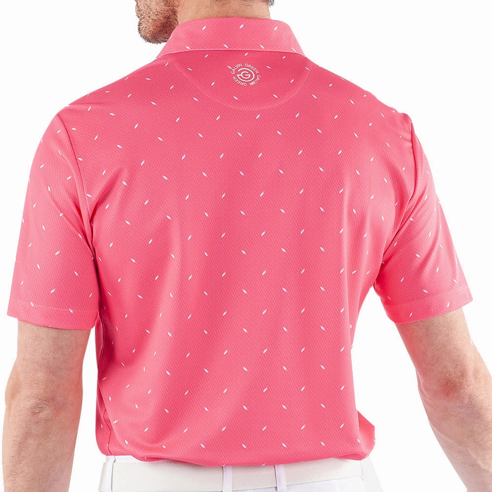Heathered Texture Galvin Green Miklos Polo Shirt - Camelia Rose