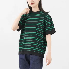 Breathable knit YONETOMI NEW BASIC / Light Wave Cotton Knitted Pullover T-shirt