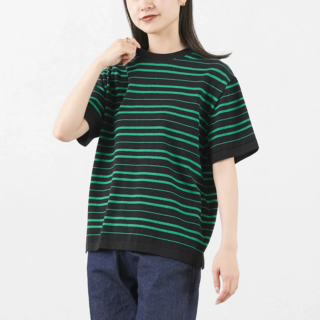 Soft Texture YONETOMI NEW BASIC / Light Wave Cotton Knitted Pullover T-shirt