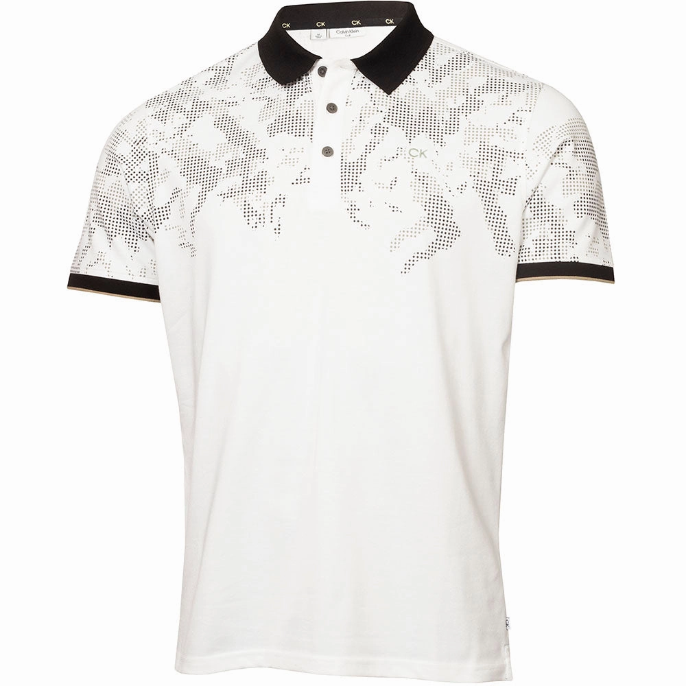 Loose fitting comfort Calvin Klein Nashua Printed Polo Shirt - White/Black