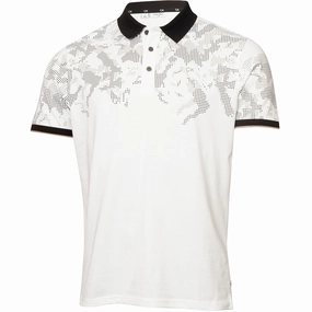 Loose fitting comfort Calvin Klein Nashua Printed Polo Shirt - White/Black