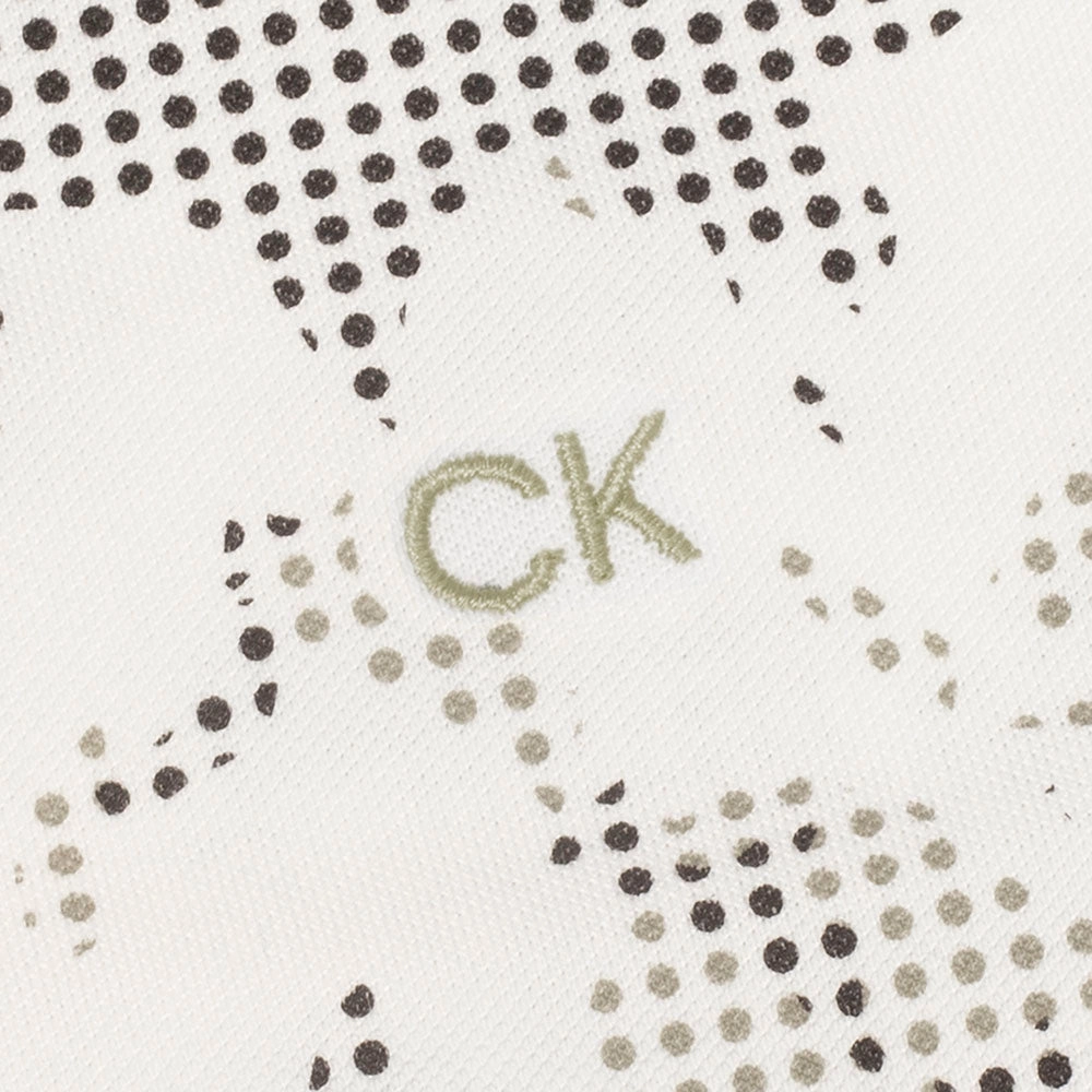 Calvin Klein Nashua Printed Polo Shirt - White/Black Teenager fashion