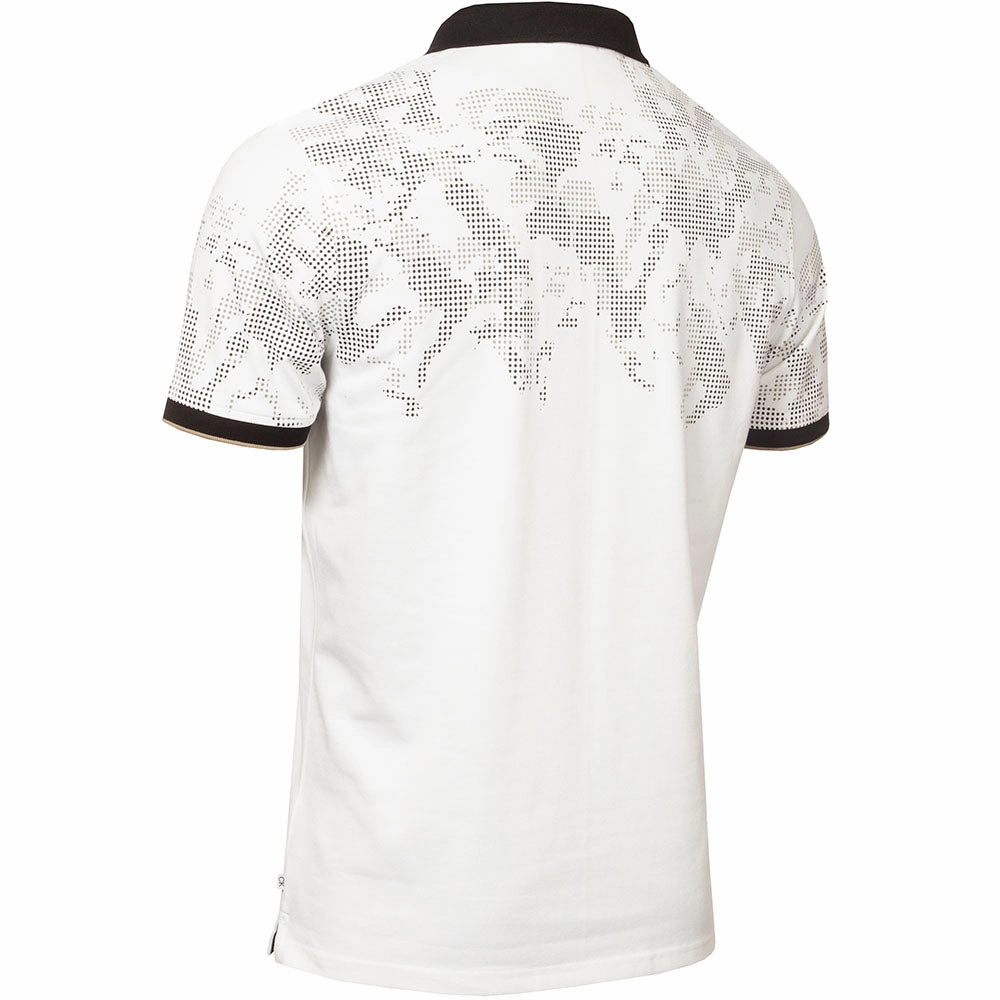 Calvin Klein Nashua Printed Polo Shirt - White/Black Cozy Fit