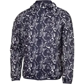 Four Way Stretch Cross Ventilation Panels Calvin Klein Printed Windbreaker Jacket - White/Evening Blue