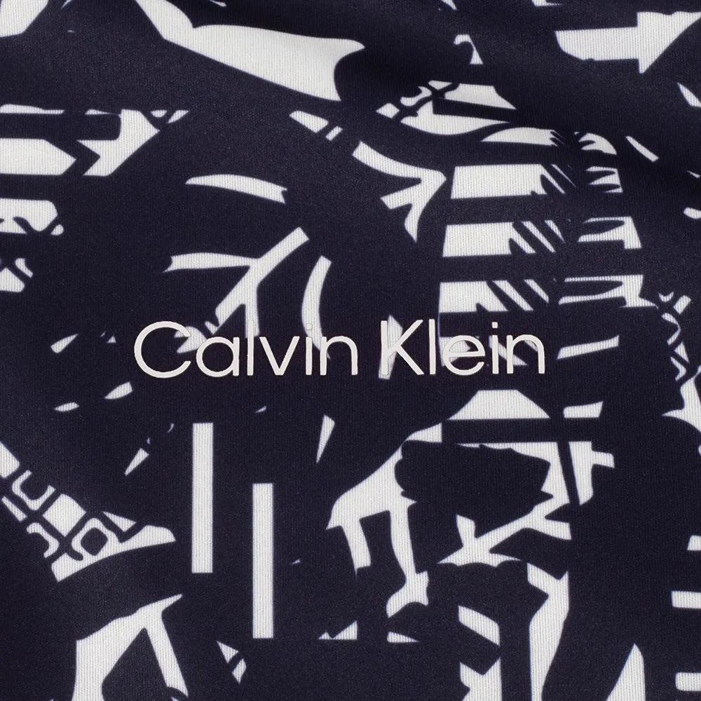 Thermal Lining Tech Calvin Klein Printed Windbreaker Jacket - White/Evening Blue