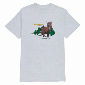 Matte Look Snack Crazy Like A Fox T-Shirt - Ash