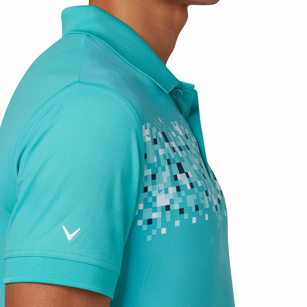 Quick Dry Fabric Perfect for Layering Callaway Cut And Paste Print Polo Shirt - Baltic