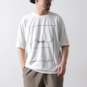 NANGA / Dry Mix Frame Logo T-Shirt Soft Wearable Longline Hemline
