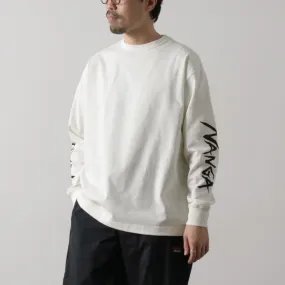 NANGA / Eco Hybrid Sleeve Logo Long Sleeve T-Shirt stain resistant coating Street Comfort