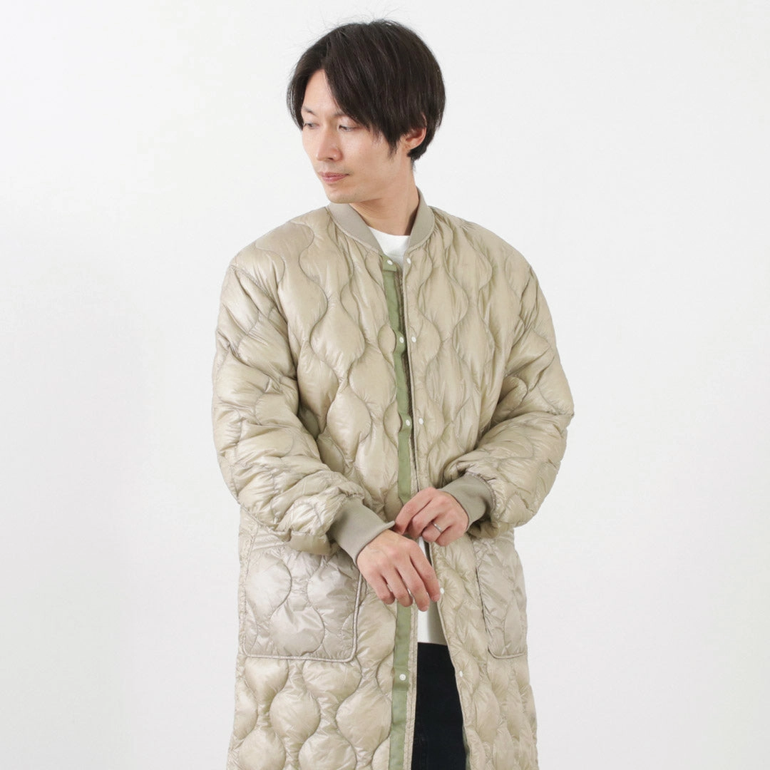 Two Tone Design Long Length NANGA / Onion Quilted Half Down Coat