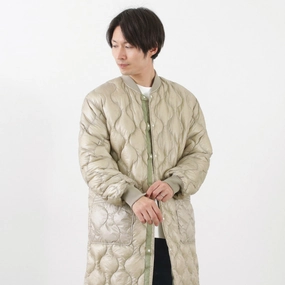 Two Tone Design Long Length NANGA / Onion Quilted Half Down Coat