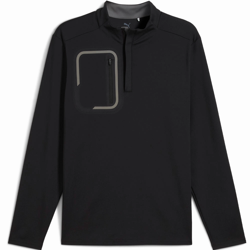 Puma Cloudspun Tech 1/4 Zip Pullover - Black shoe accents product clearance