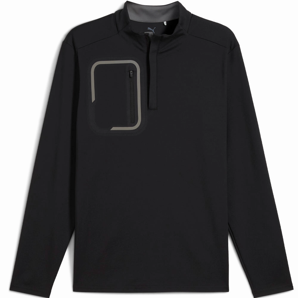 Puma Cloudspun Tech 1/4 Zip Pullover - Black Cozy Essentials