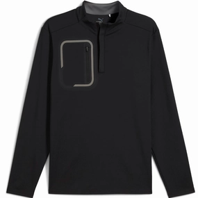 Puma Cloudspun Tech 1/4 Zip Pullover - Black Cozy Essentials