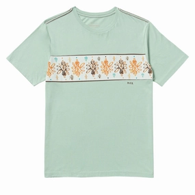 RVCA Jacob Stripe T-Shirt - Blue Haze Scoop neck