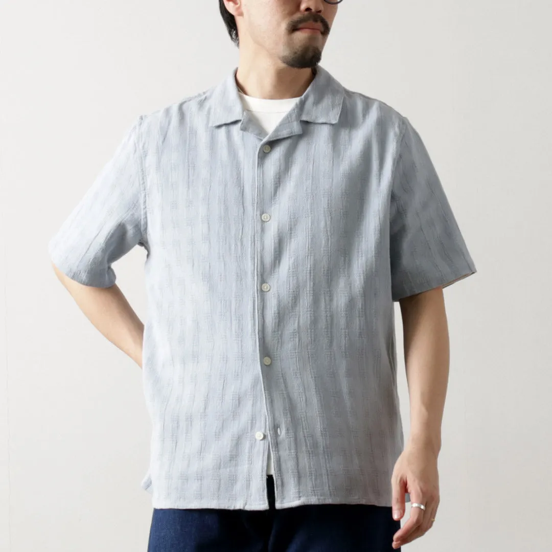 WAX LONDON / Didcot Short Sleeve Shirt Open Wave Grid No Slip Shoulder Grips