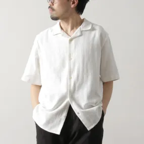WAX LONDON / Didcot Short Sleeve Shirt Open Wave Grid Versatile Layering Piece