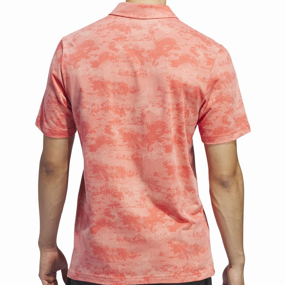 adidas Go-To Print Polo Shirt - Preloved Scarlet Stretch Fabric Technology