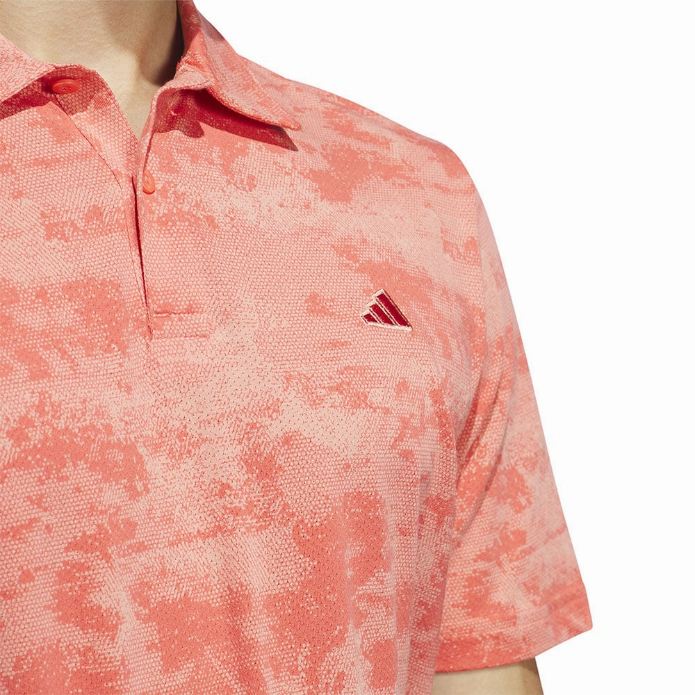 adidas Go-To Print Polo Shirt - Preloved Scarlet Lightweight Wear