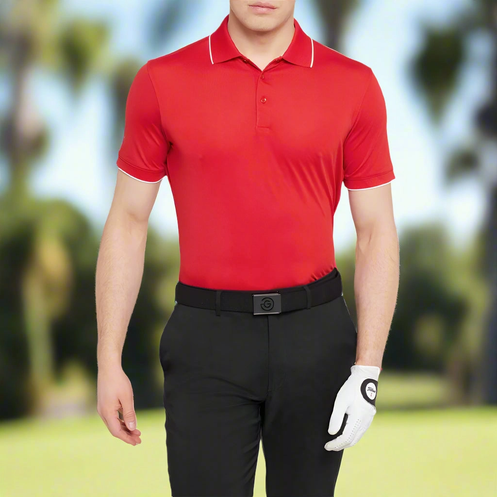 Galvin Green Marty Polo Shirt - Red Evergreen FadeResistant