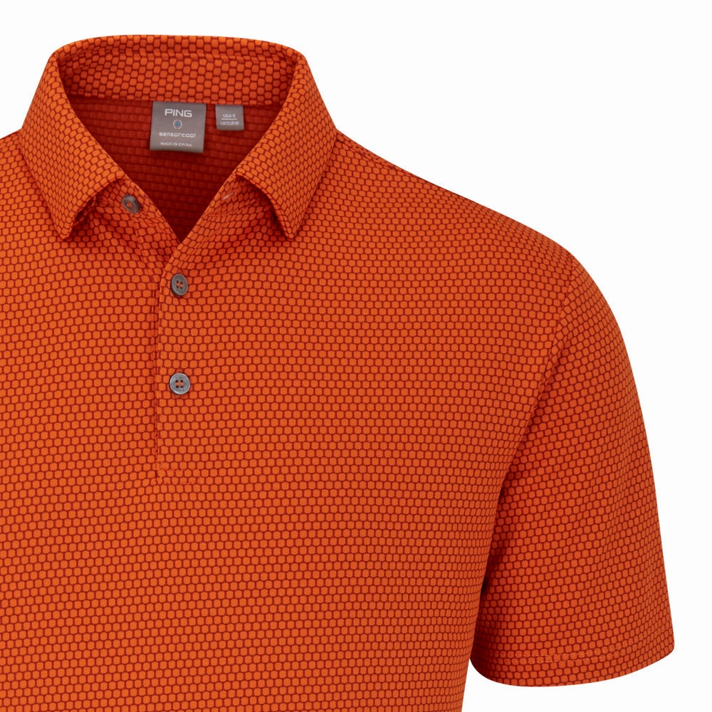 Ping Halcyon Polo Shirt - Russet Multi cotton material Sporty Appeal