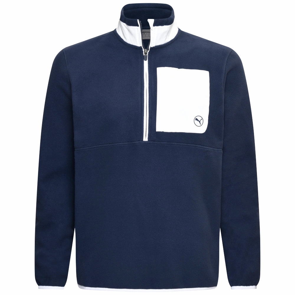 Functional Features Puma Fleece 1/4 Zip Sweater - Deep Navy/White Glow