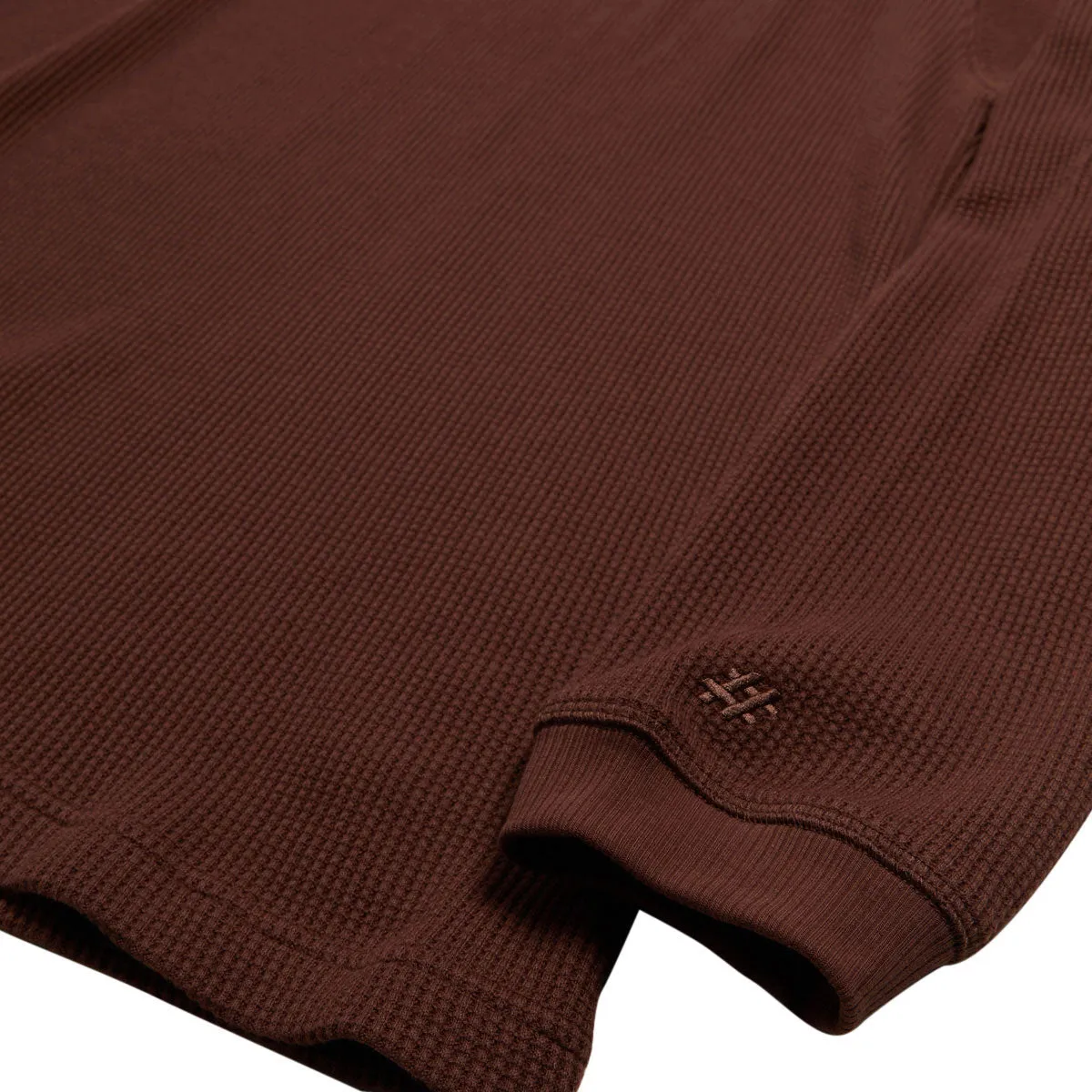 New Balance Numeric Waffle Knit Long Sleeve Henley Shirt - Rich Oak Backpacking Trip Exclusive Collection