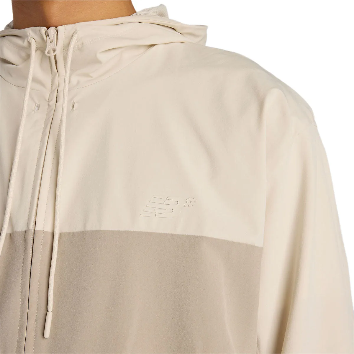 Durable Stitching Dry Fast New Balance Numeric Woven Full Zip Jacket - Arid Stone