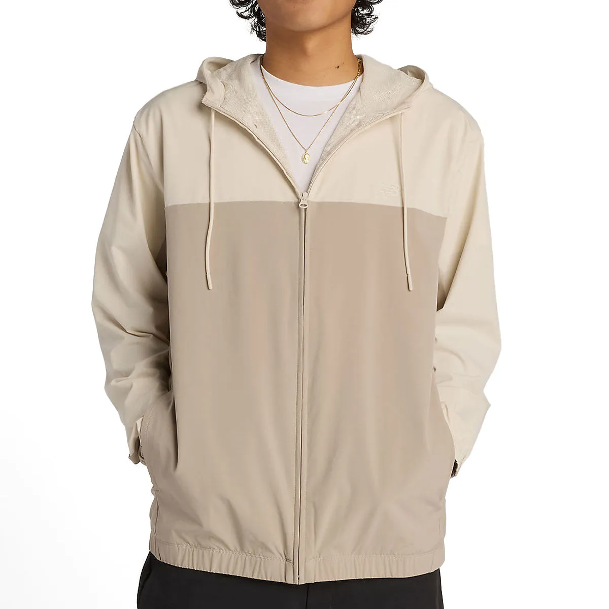 New Balance Numeric Woven Full Zip Jacket - Arid Stone Breathable Lining Design