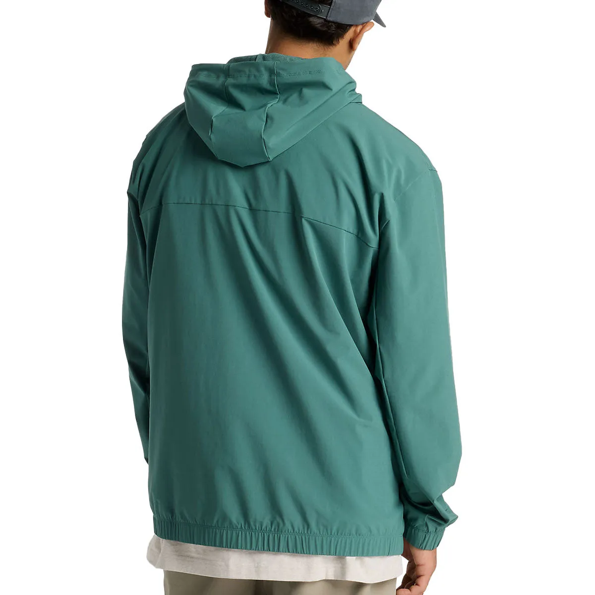 Stretch Paneling Snap Button New Balance Numeric Woven Full Zip Jacket - New Spruce
