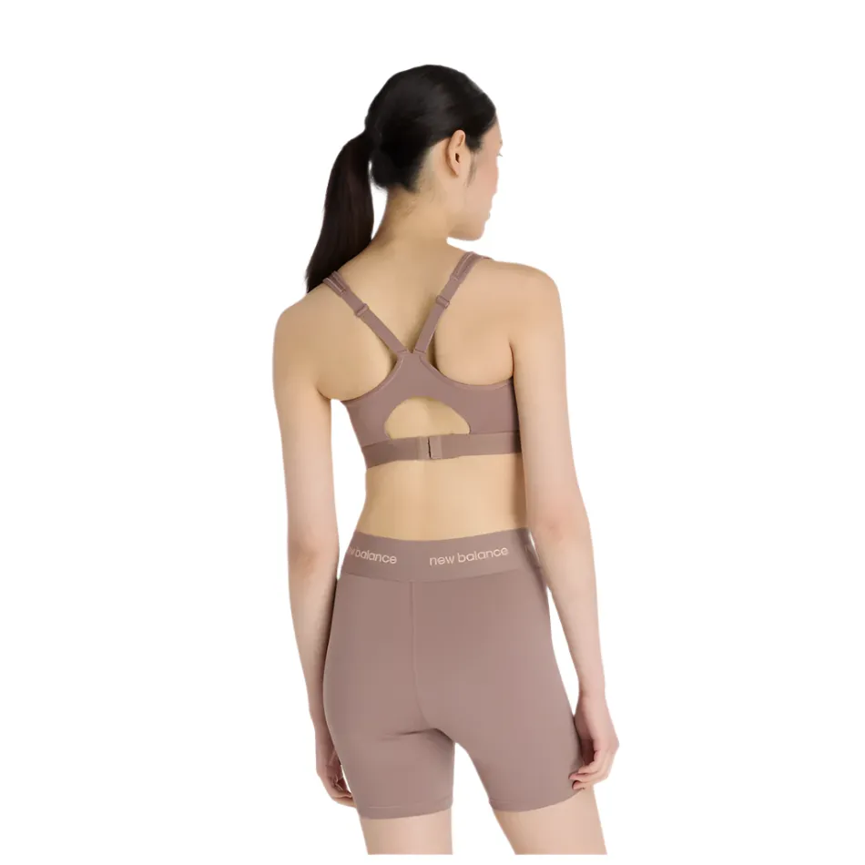 New Balance Women's Essential Run Bra in Earth Shadow AW25 Trendy workout clothes