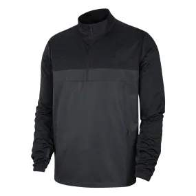 Compact Fit Look Heat Sealed Edges Nike Shield Victory 1/2 Zip Golf Wind Jacket - Black